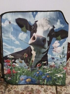 Cow & Wildflower Car Sunshade - Blue Sky Floral Design
